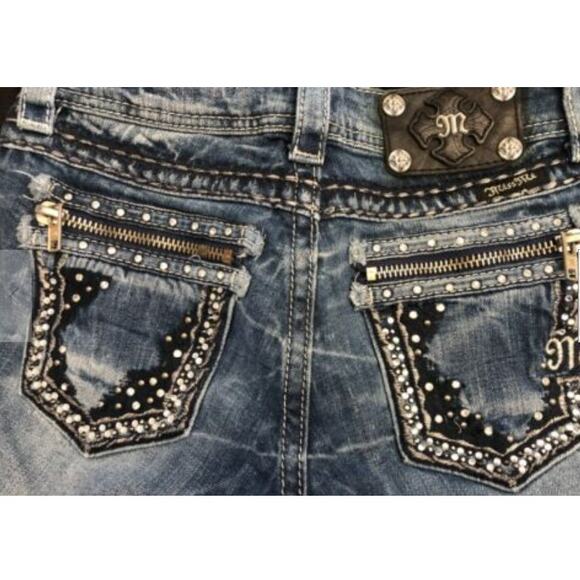 Miss Me Jeans Boot Cut back zipper pockets Size 27 - Picture 1 of 7